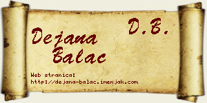 Dejana Balać vizit kartica